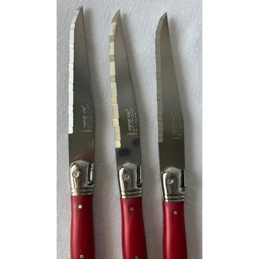 French Modern Laguiole  Stainless Steel Charcoal Gray Resin Steak Knives Set  6